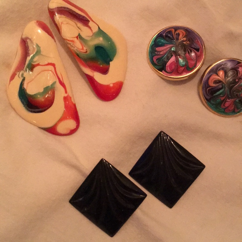 Vintage 80s Trio of Earrings